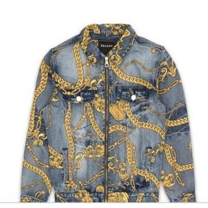 Reason chain denim jacket mens xl